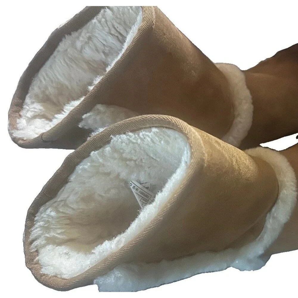UGG Australia Classic Tall Spill Seam Chestnut Sheepskin Boots Women’s Size 8